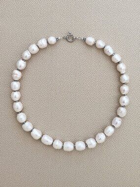 WHITE EDISON PEARL NECKLACE--16"